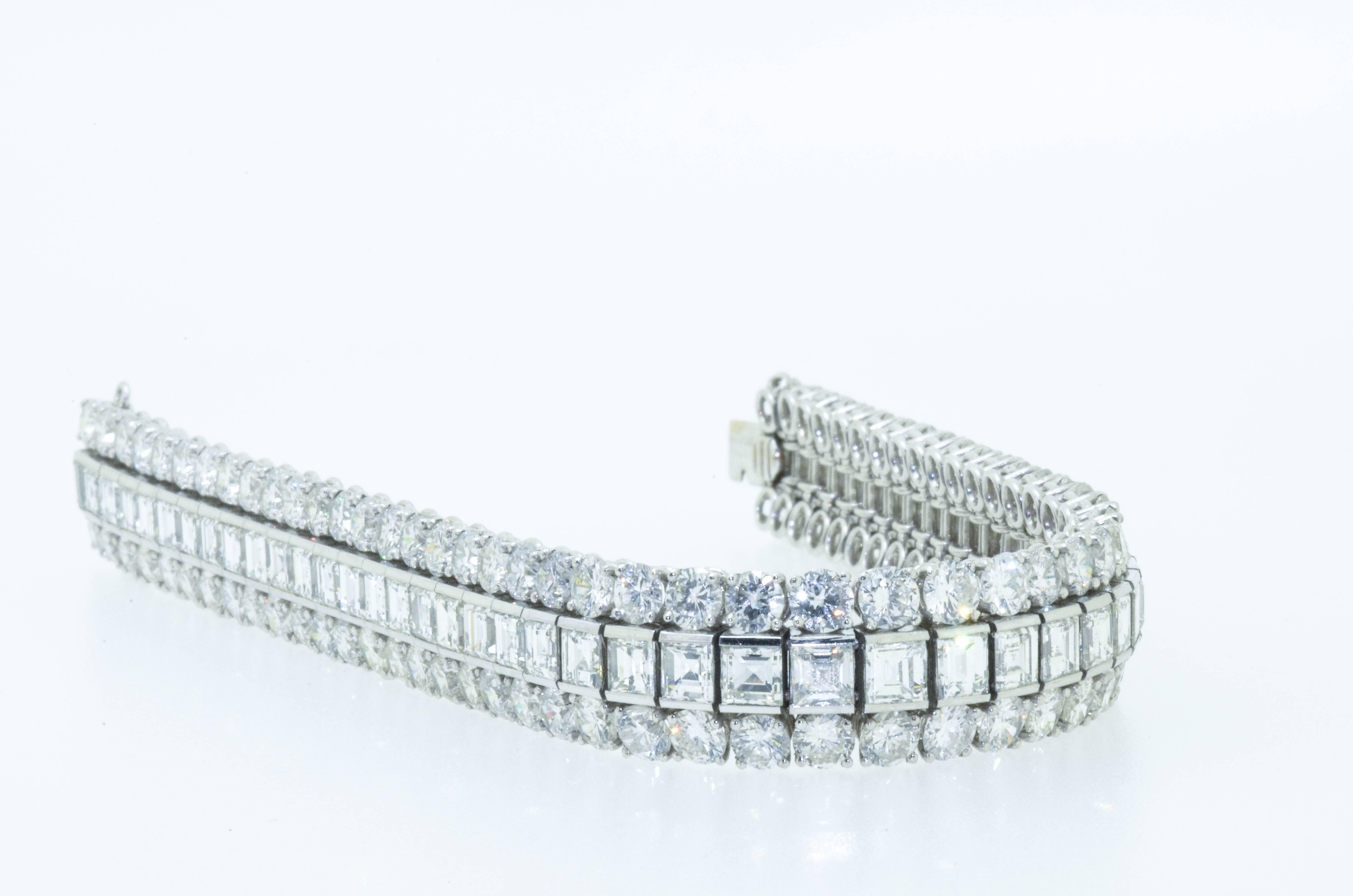 Diamond Platinum Tennis Bracelet  For Sale 1