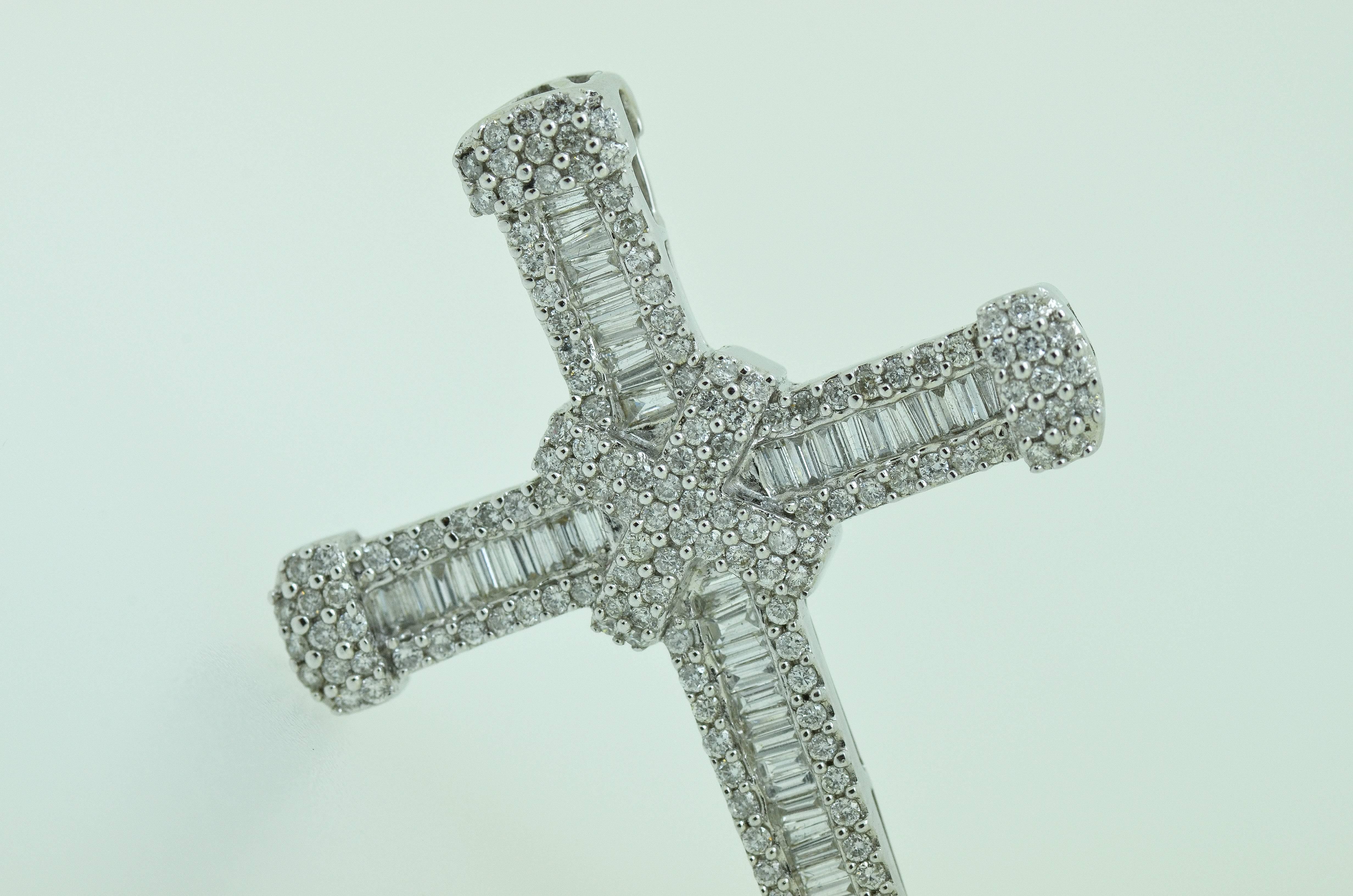 Women's or Men's Tiffany Style Diamond Cross  For Sale