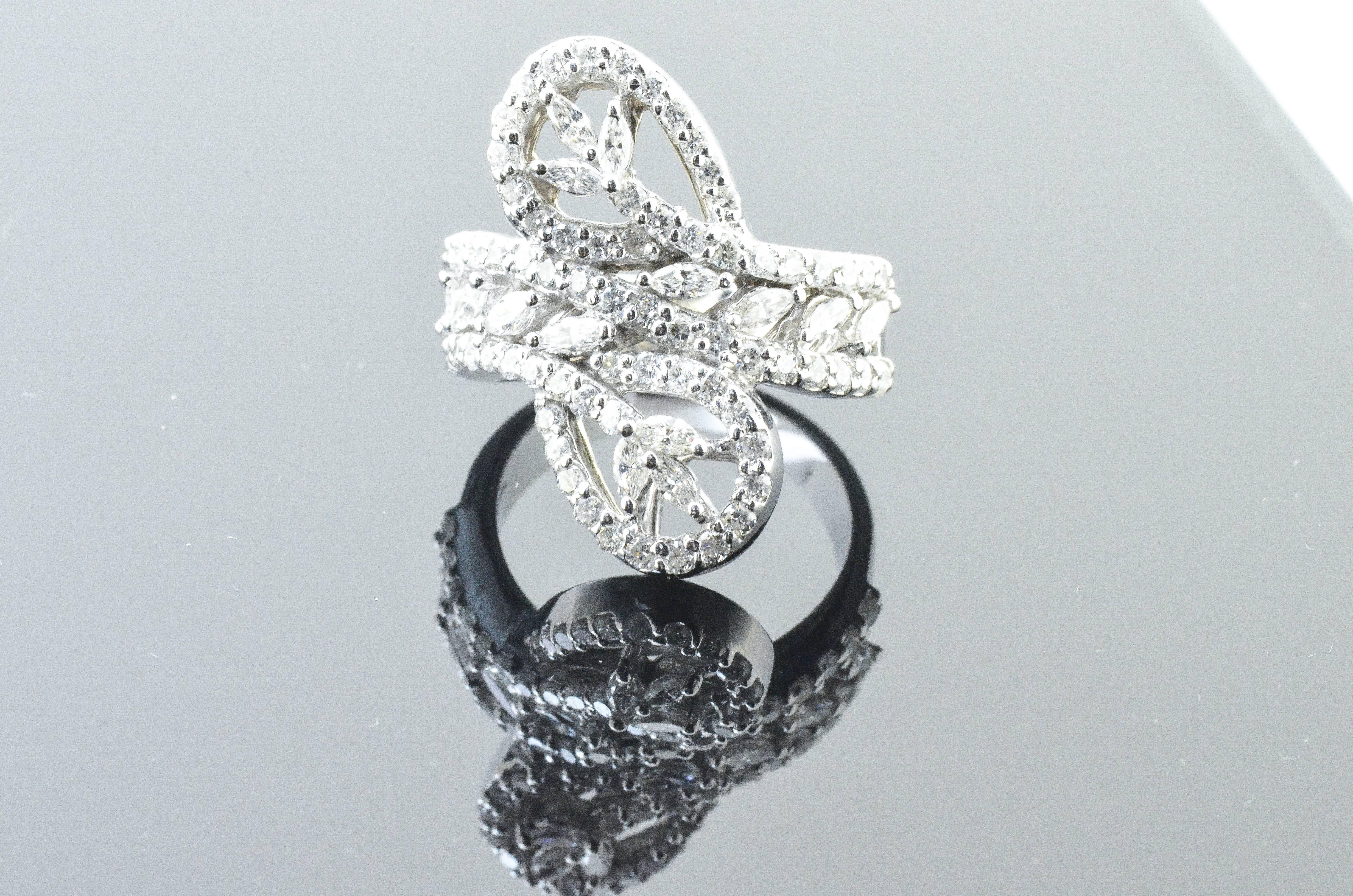 Marquise Cut Diamond White Gold GEDIN Dress Ring For Sale