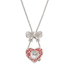 Sicis Heart Me Diamond Gold Micromosaic Watch Necklace 1