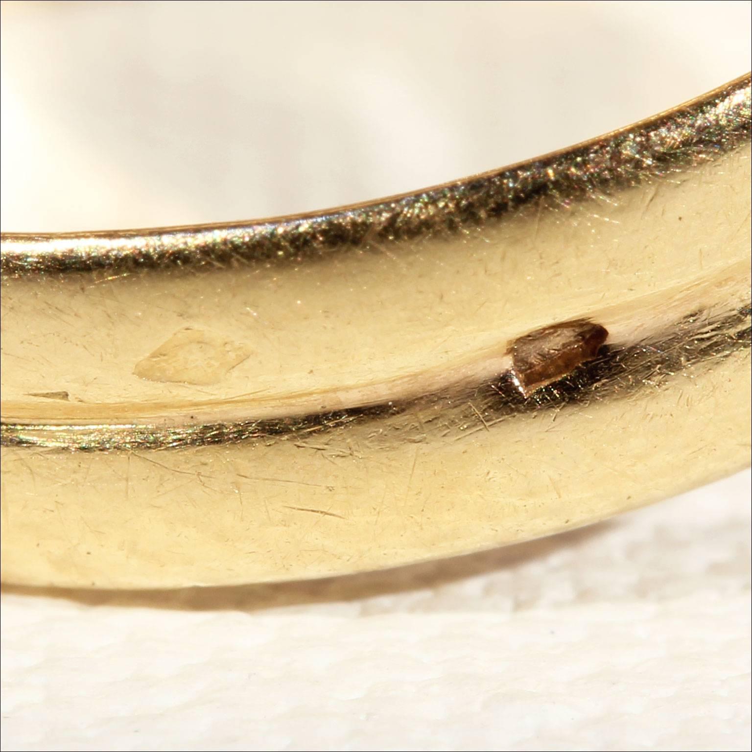 Men's Antique French Sapphire Diamond Gold Snake Ring
