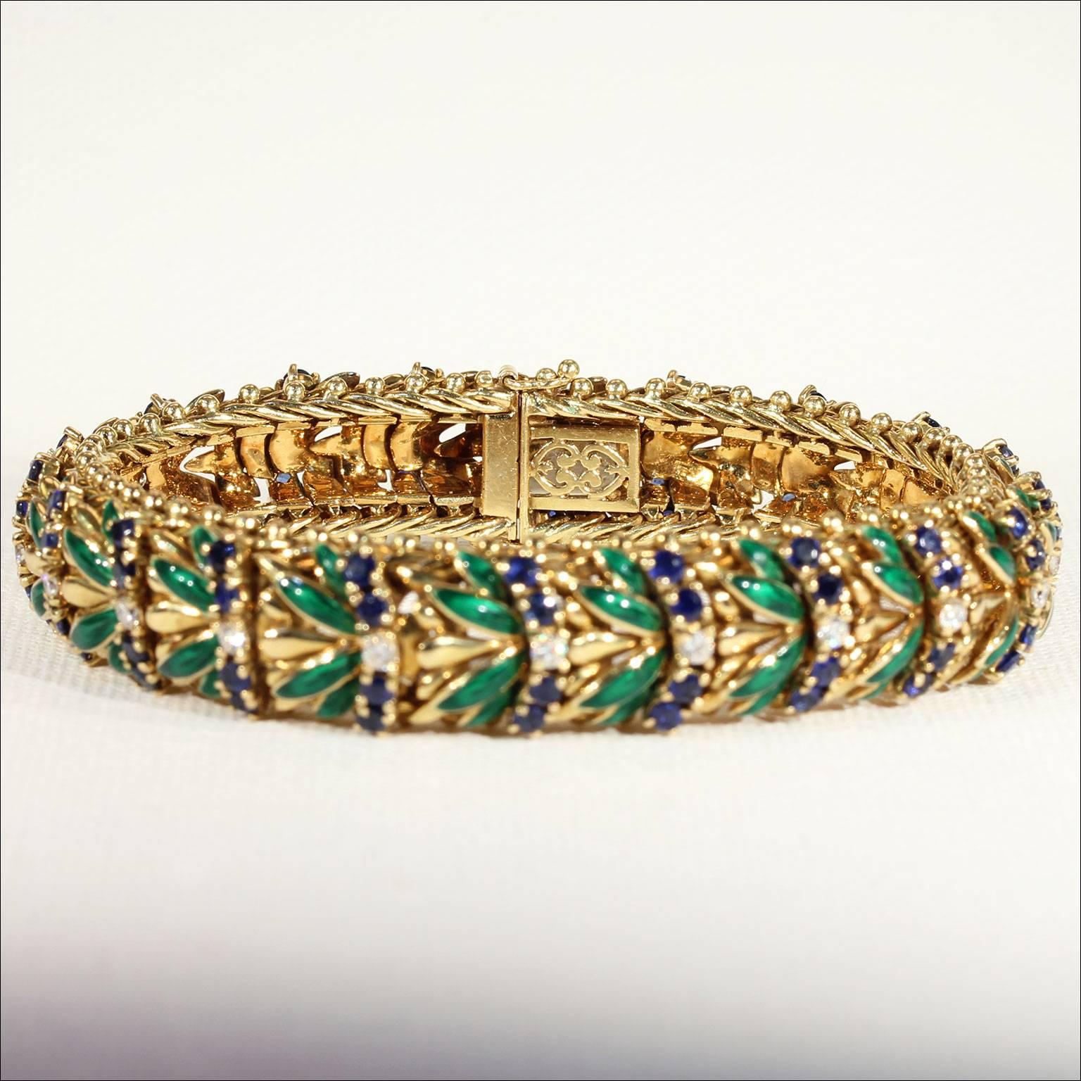 This fabulously hand crafted bracelet was made in Italy in the mid-late 1960’s. It comes to me from the estate of the author Svetlana Iosifovna Alliluyeva, and was given to her by her husband, Wes Peters, who was a talented architect and Frank Lloyd