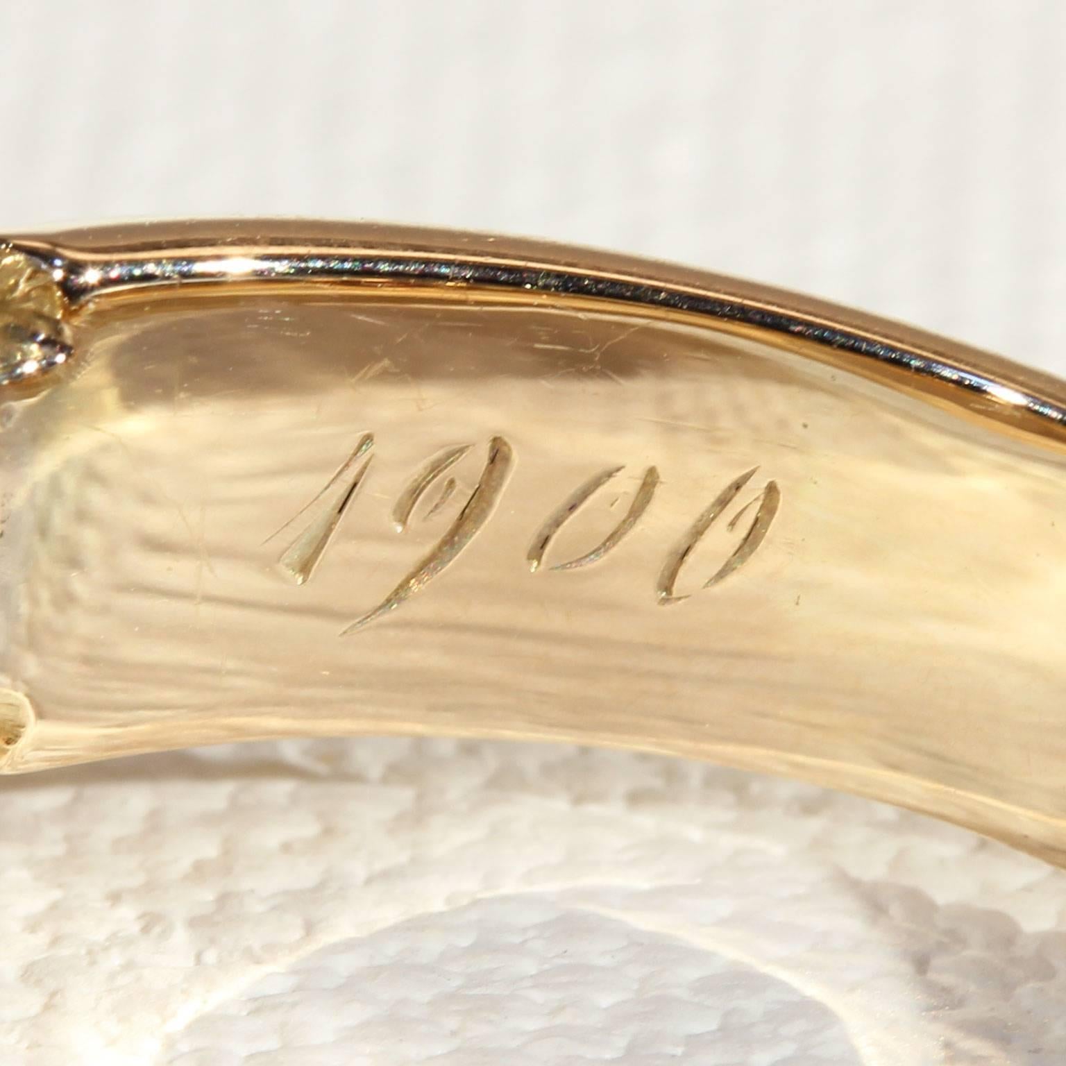 Women's or Men's Victorian Intaglio Garnet Diamond Cluster Ring Gold For Sale