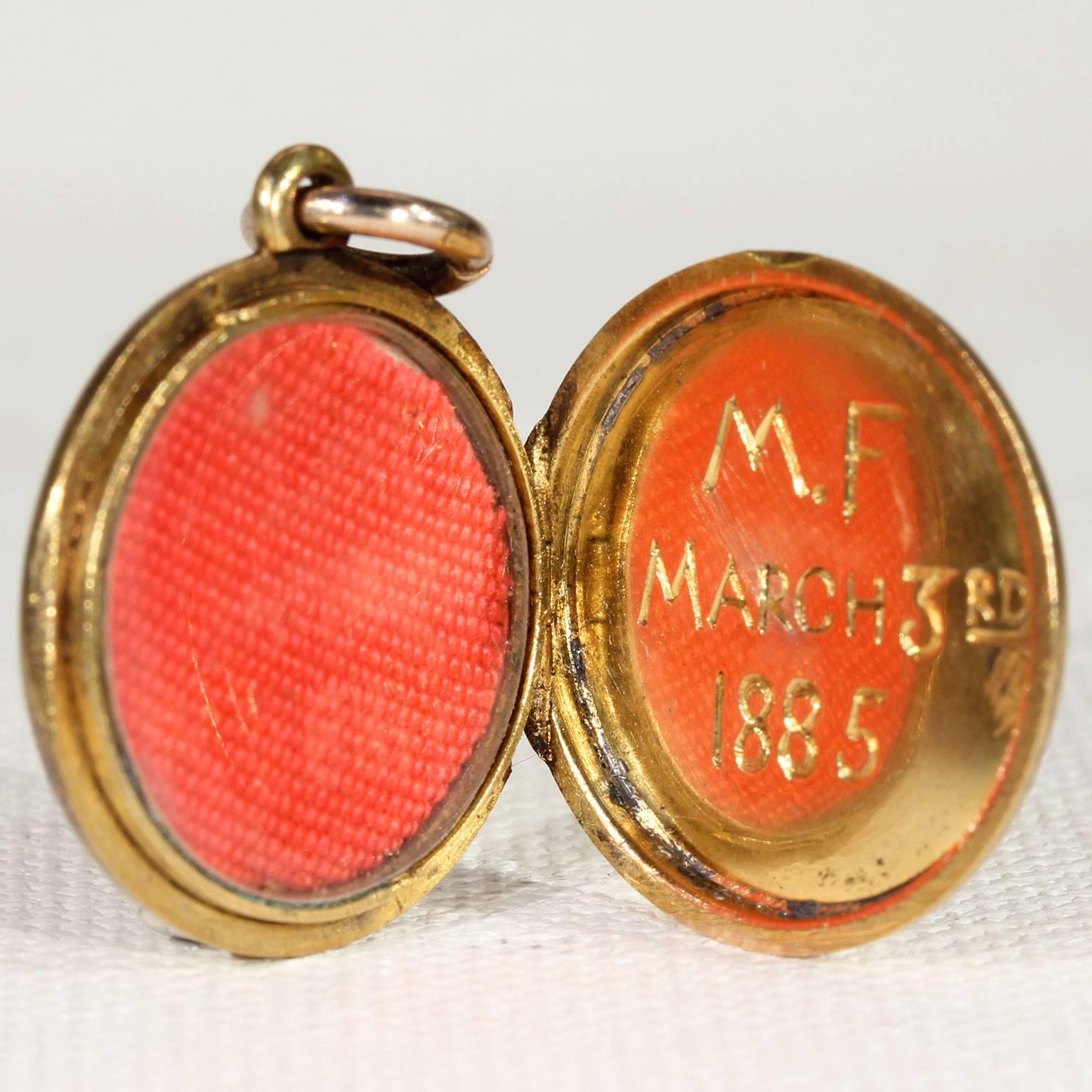 Victorian Gold Enamel Anchor Locket Pearls and Coral 1