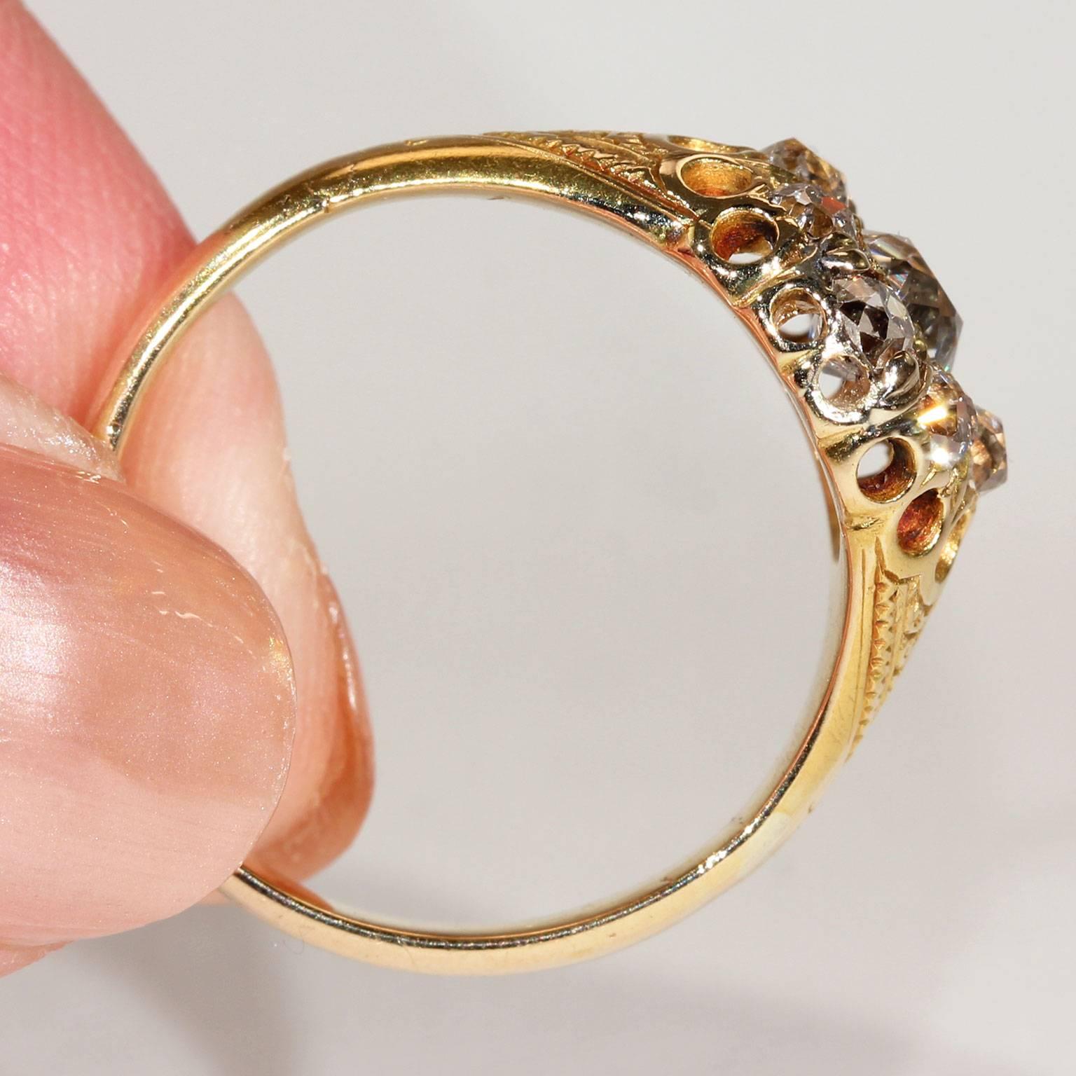 Victorian Diamond Cluster Engagement Ring For Sale 1