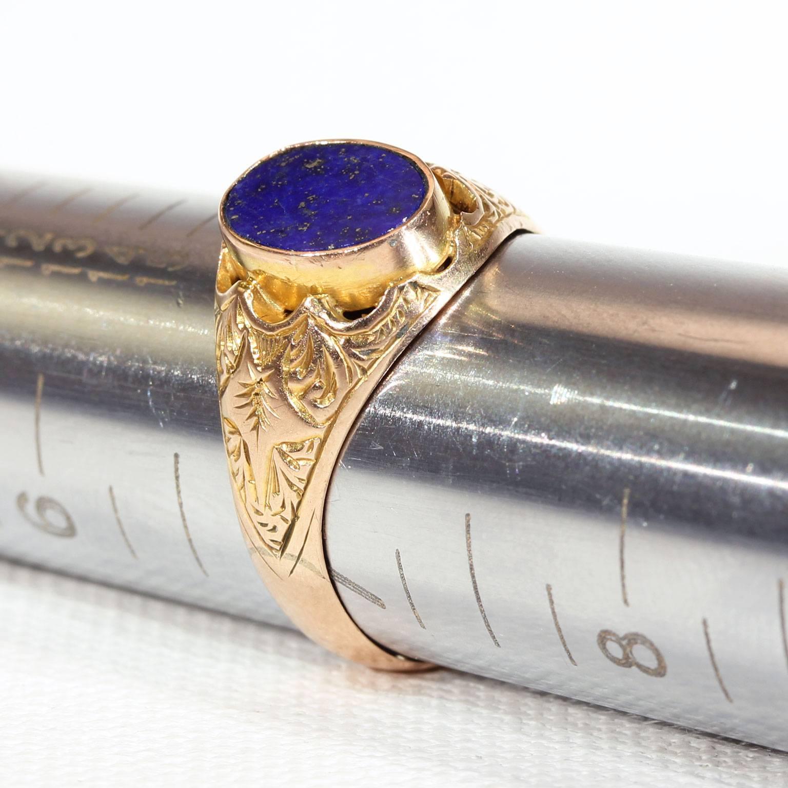 Victorian Lapis Lazuli Gold Ring 3