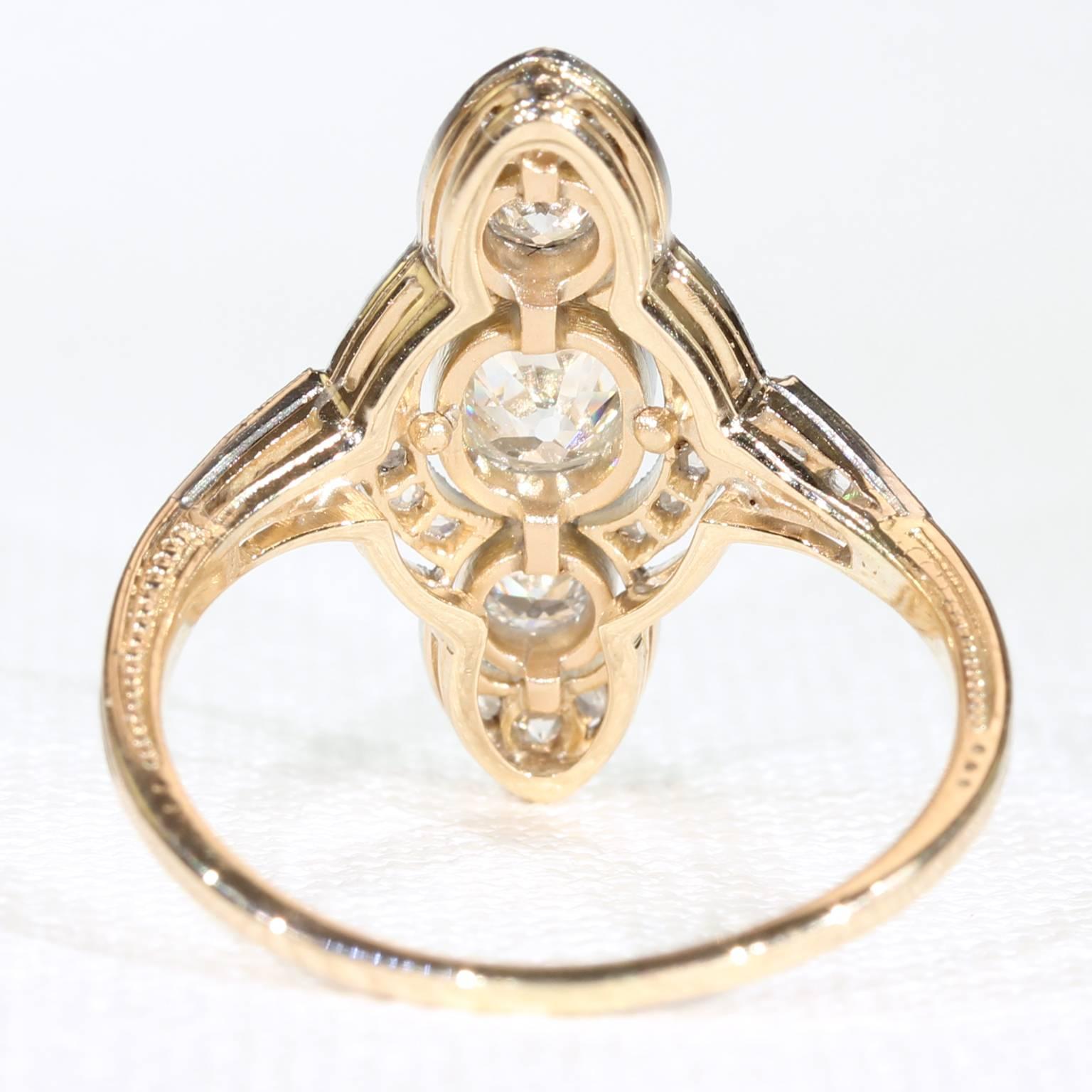 Edwardian Old European Cut Diamond Engagement Ring In Excellent Condition For Sale In Middleton, WI