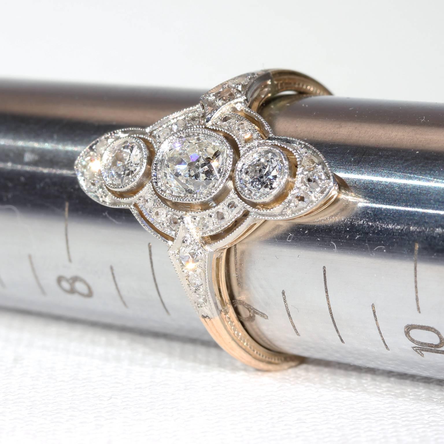 Edwardian Old European Cut Diamond Engagement Ring For Sale 3