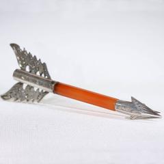 Large Victorian Silver Carnelian Arrow Brooch