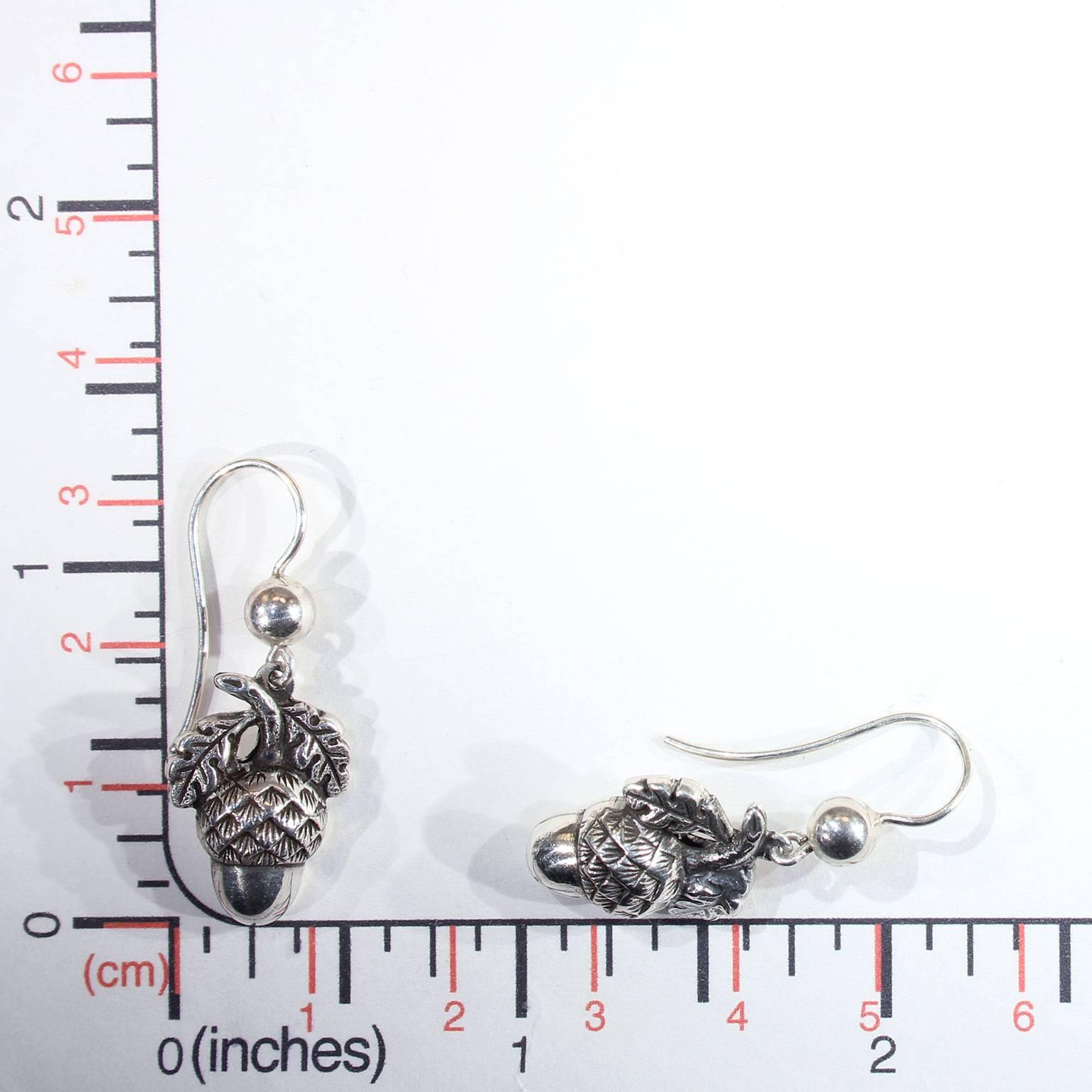 Victorian Silver Acorn Earrings 2