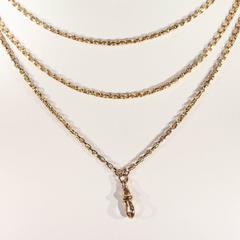 Victorian Long Guard Gold Chain Necklace