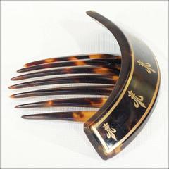 Victorian Tortoise Fleur-de-Lis Pique Comb