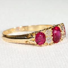 Edwardian Burma Ruby Diamond Gold Ring