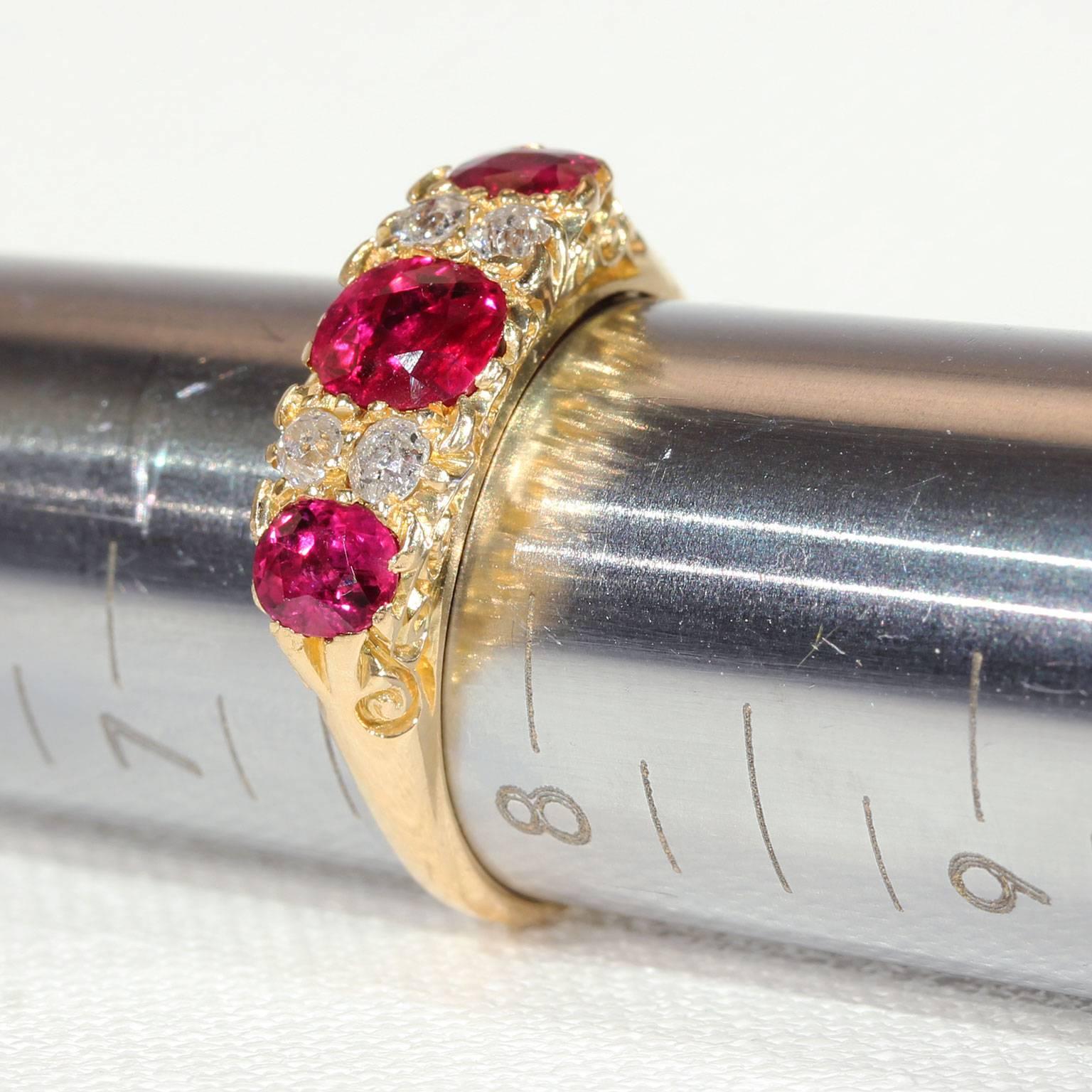 Edwardian Burma Ruby Diamond Gold Ring 2