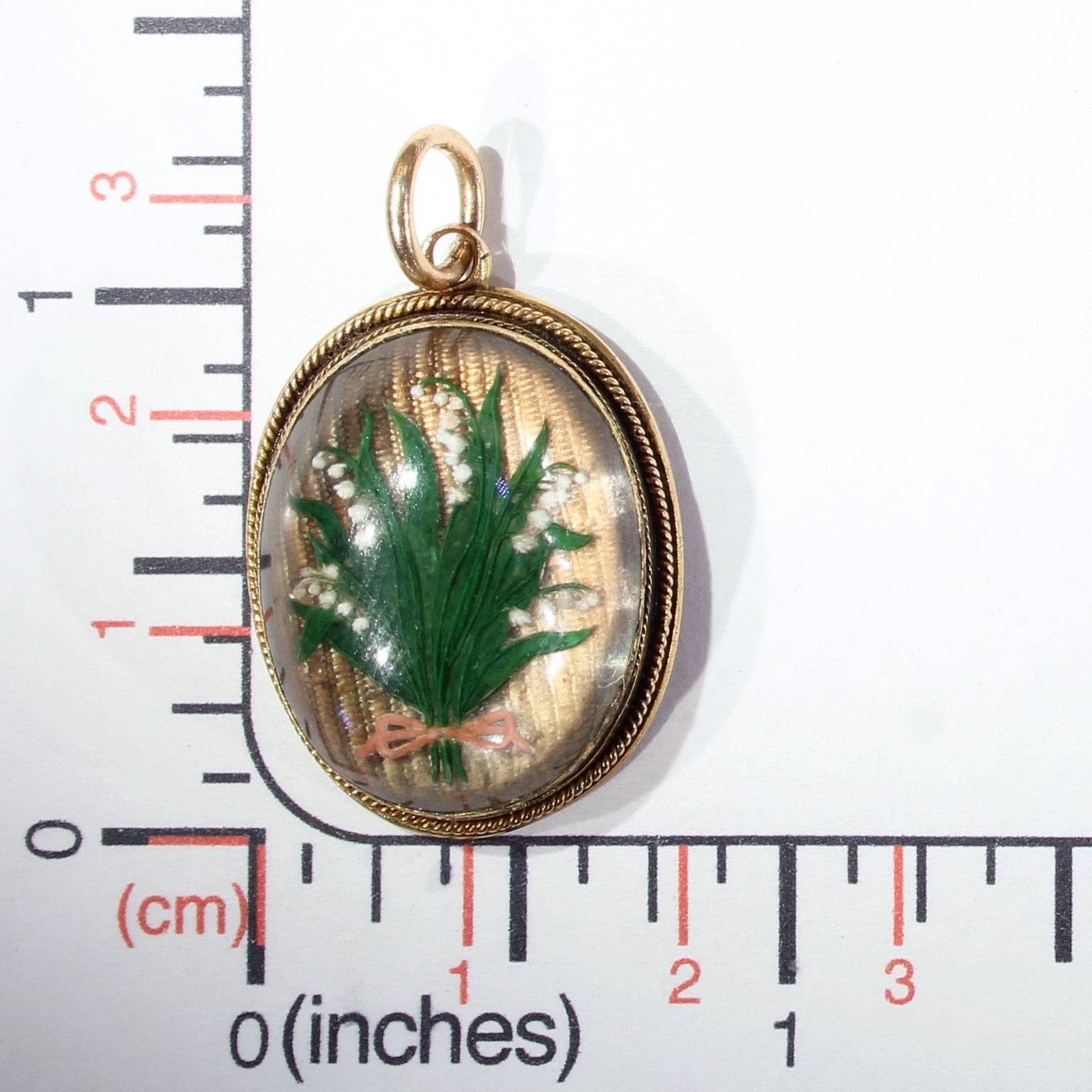 Victorian Essex Crystal Pendant Lily of the Valley For Sale 2