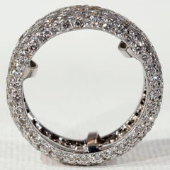 1940s Wide Diamond Eternity Band Ring 4.3 Carat