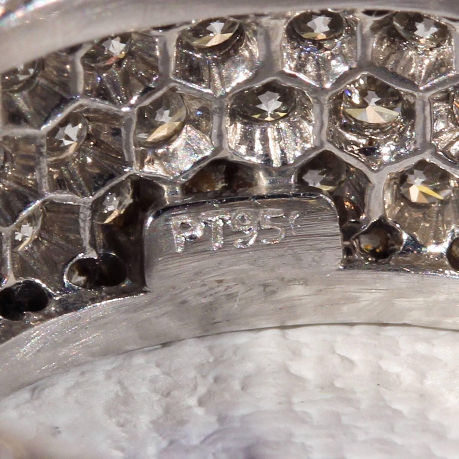 1940s Wide Diamond Eternity Band Ring 4.3 Carat In New Condition For Sale In Middleton, WI