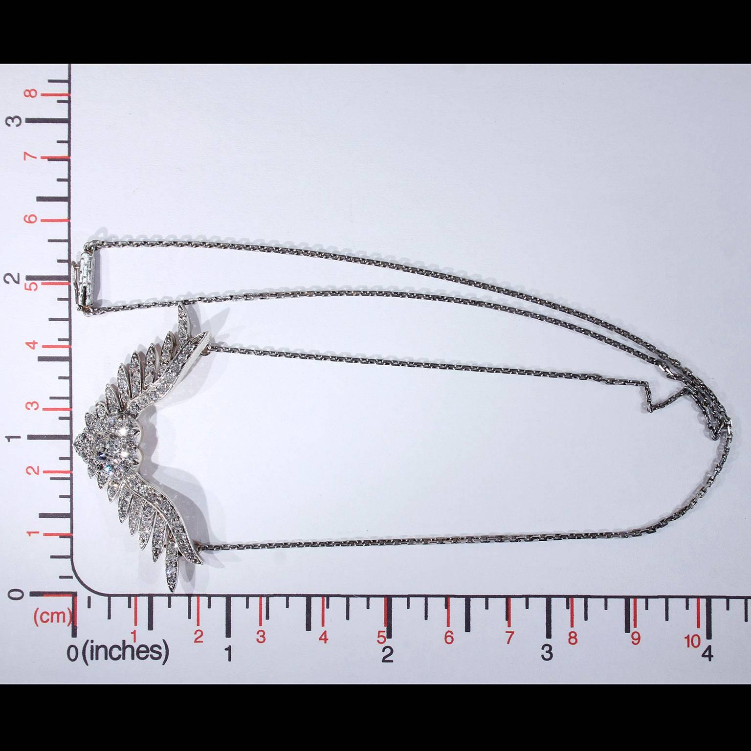 Victorian Diamond Heart and Wings Necklace 2