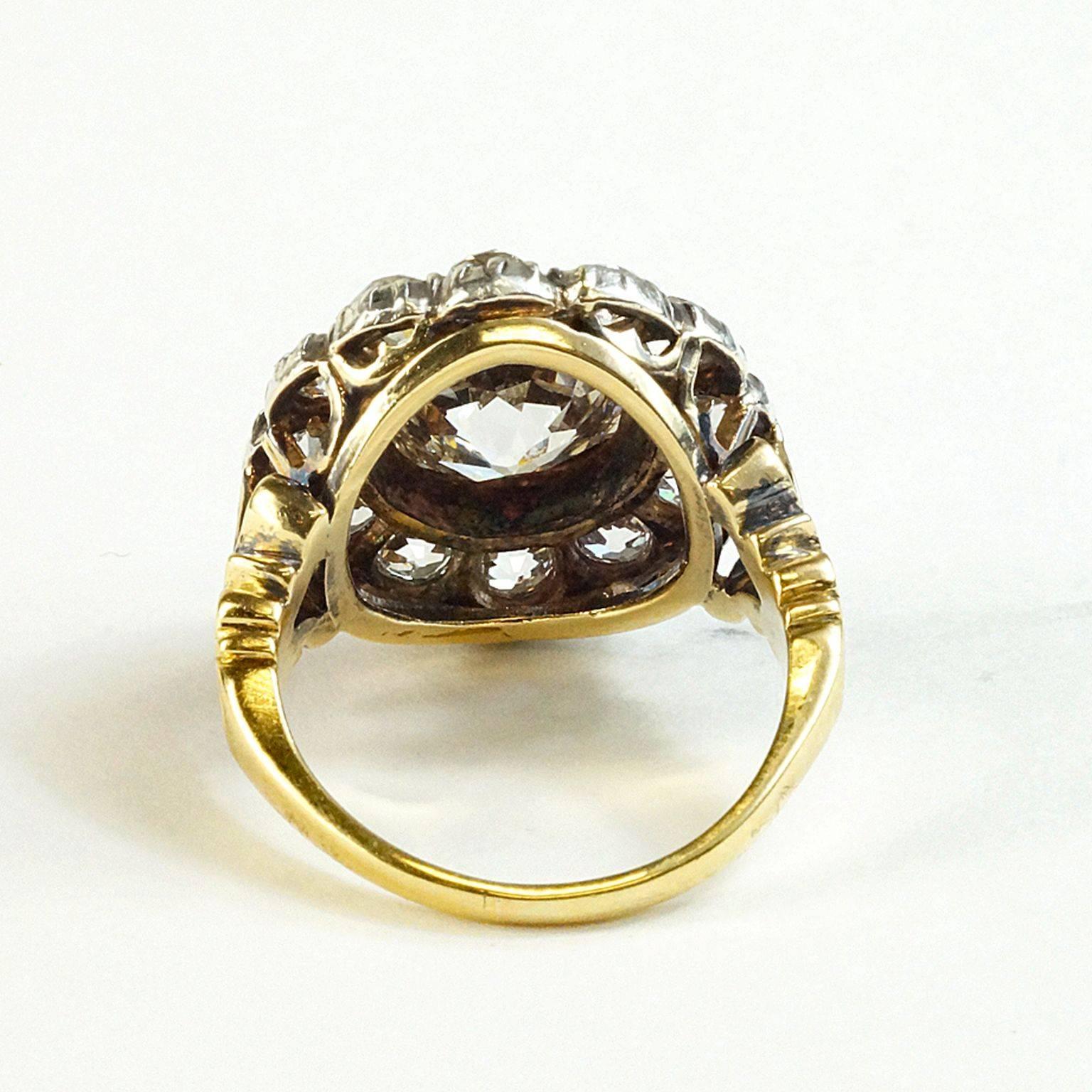 Women's Victorian 19th Century Diamond Ring 8 Carat For Sale