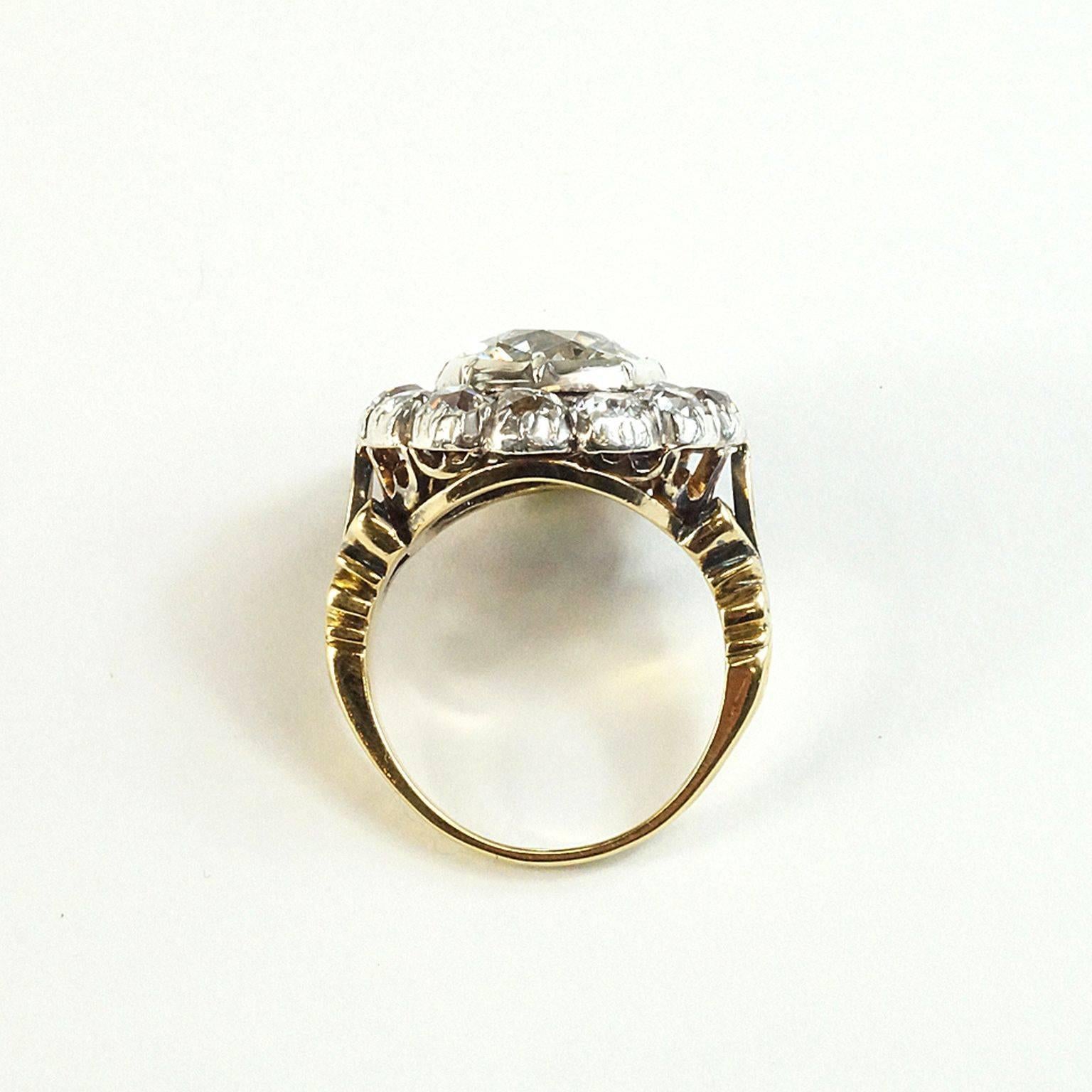 Victorian 19th Century Diamond Ring 8 Carat In Excellent Condition For Sale In Houston, TX