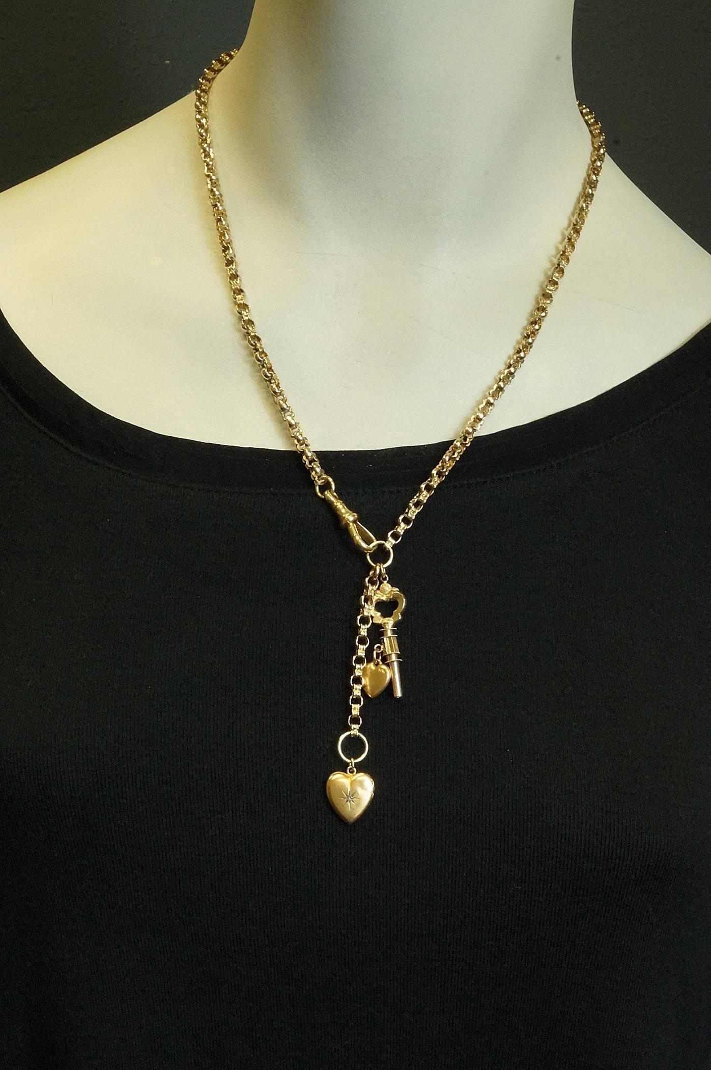 Vintage Charm Heart Necklace For Sale 1