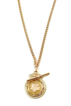 Vintage Rose Gold Diamond Medallion Necklace