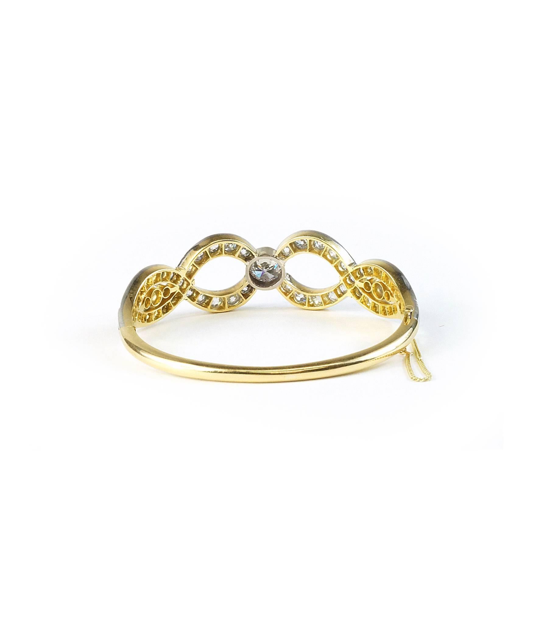 Women's Victorian Diamond Bangle Bracelet For Sale