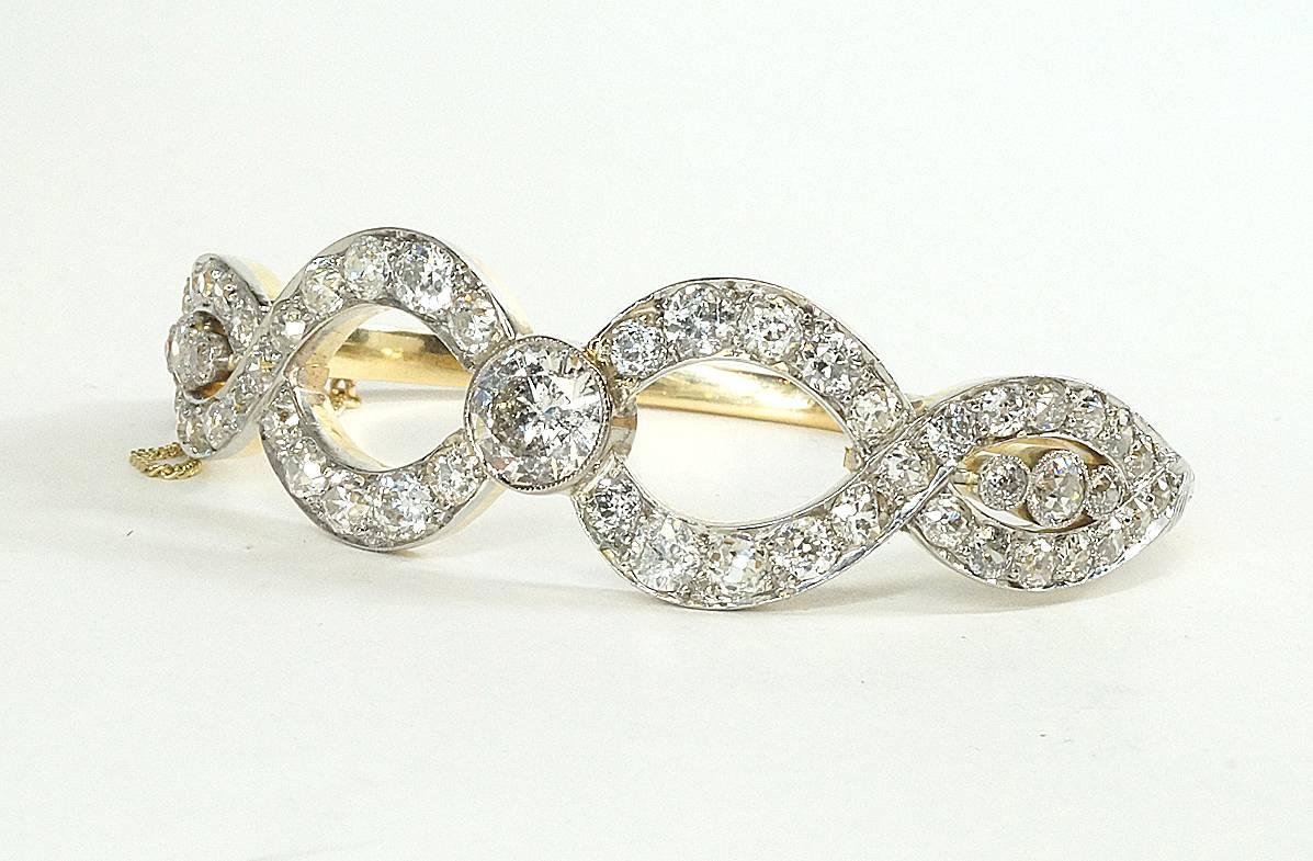 So many of my items I would love to keep for myself and this would be one!!!!!  Great look on, wonderful in a stack or all by itself, it is a show stopper!!!! Victorian Circa 1910, 18 kt yellow gold and white gold set with one Old European cut
