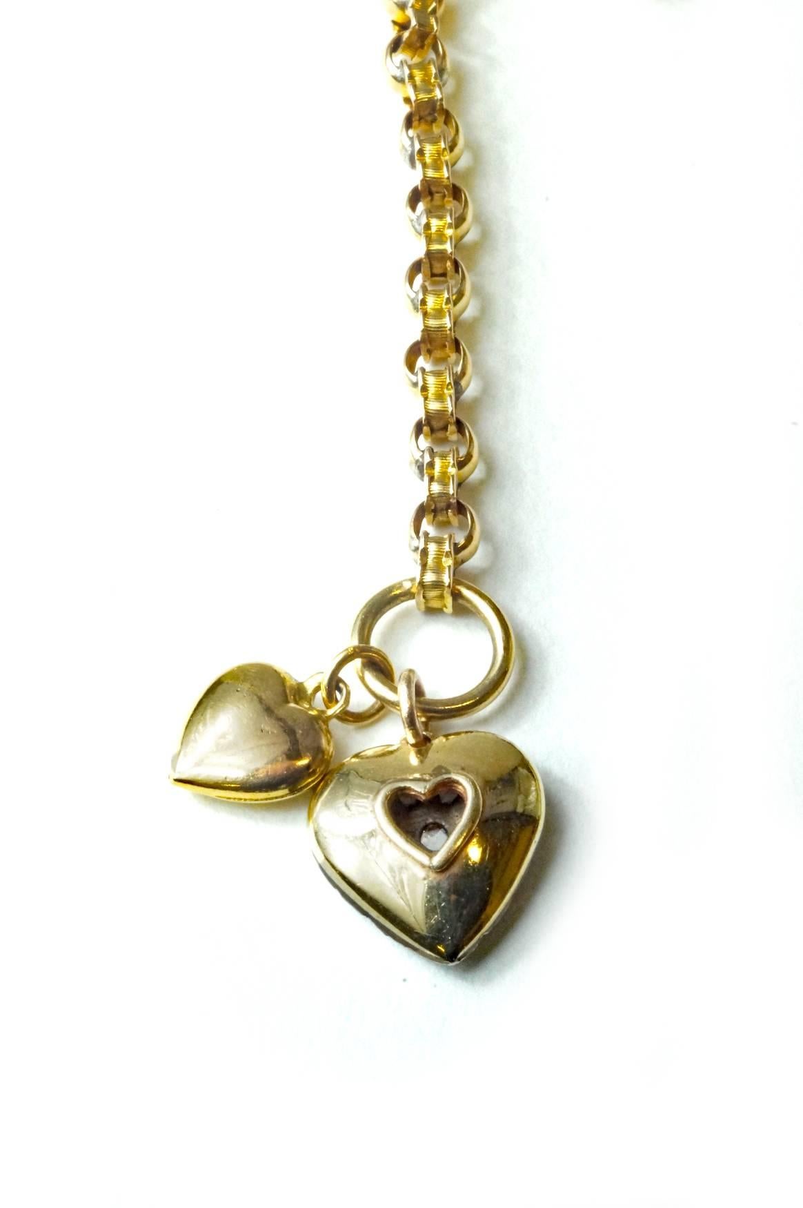 Retro Lariat Antique Charm Necklace For Sale