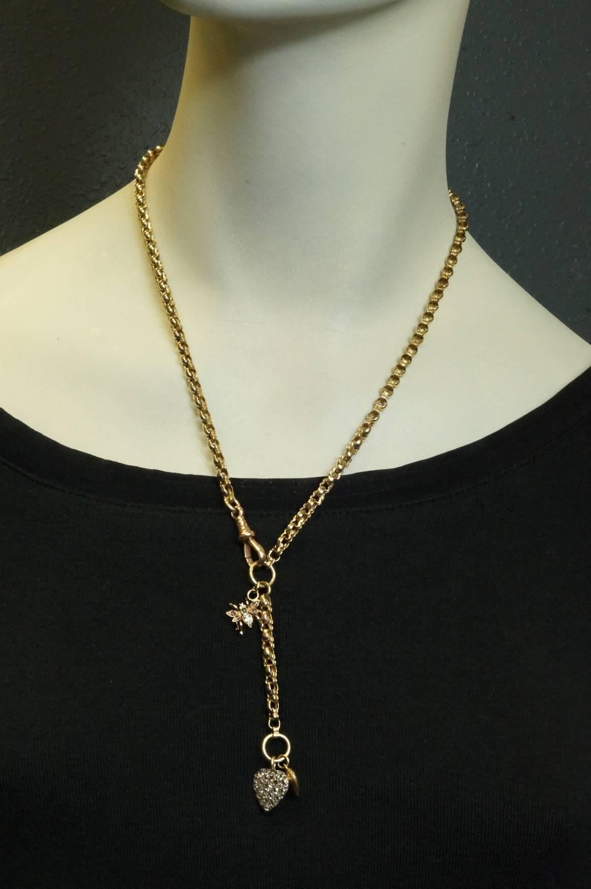 Lariat Antique Charm Necklace For Sale 1
