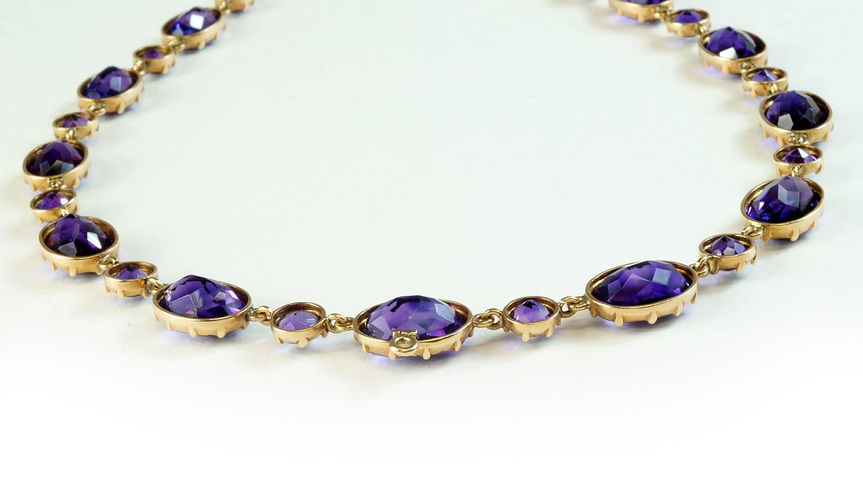 Women's Antique Amethyst Necklace For Sale