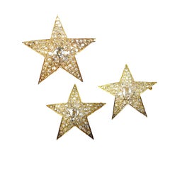 Three circa 1890 Diamond Star Pins