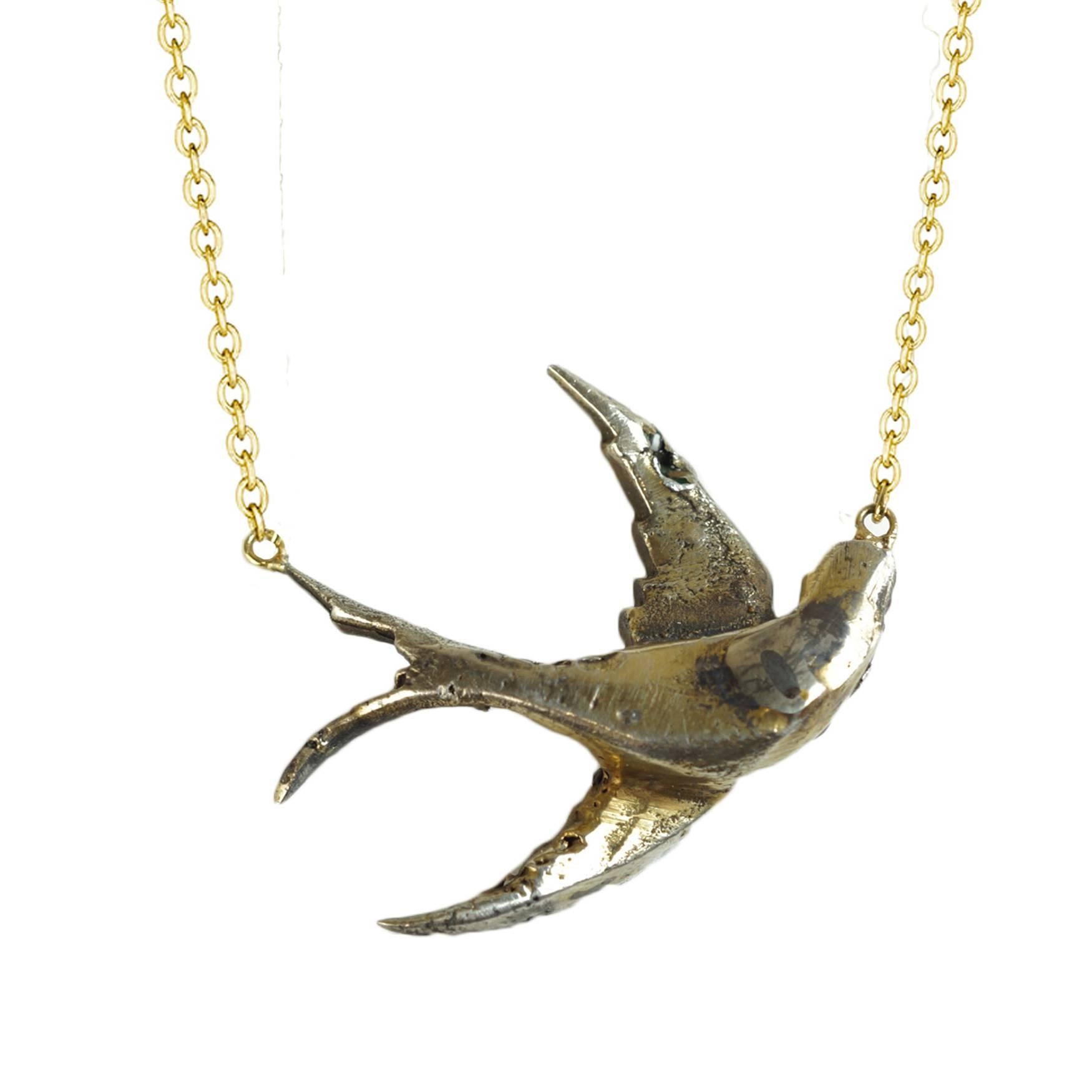 A precious swallow bird in flight necklace form the Victorian Era!!  Antique and Vintage jewelry can have a special language all its own.  Feelings, emotion and sentimentality are all apart of jewelry design from this time frame.  The swallow who is
