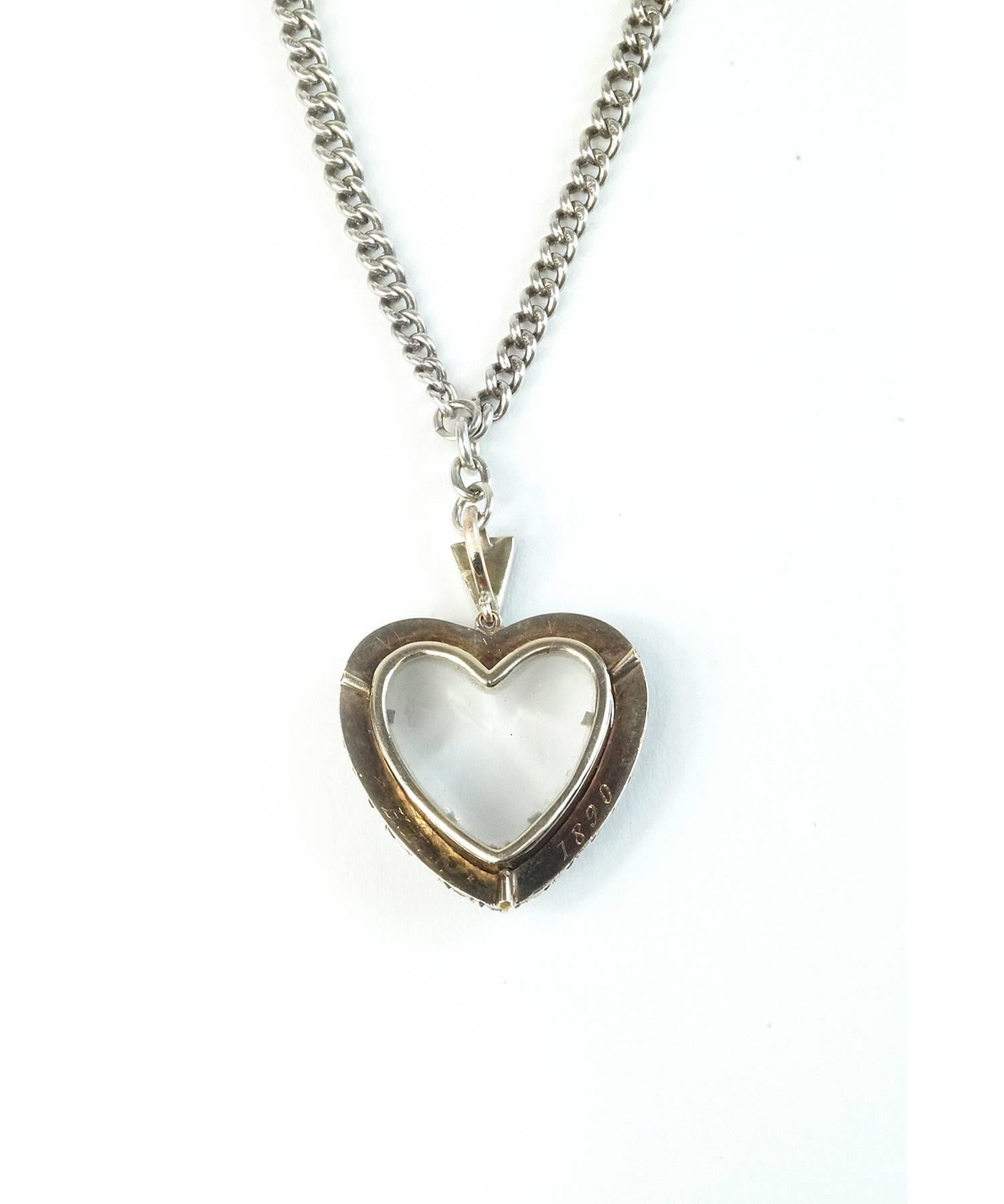 Georgian Old Mine Cut Diamond Heart, circa 1820 For Sale