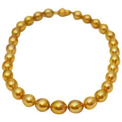 Magnificent Strand of Golden South Sea Pearls