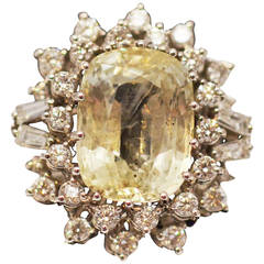 Fabulous Yellow Sapphire and Diamond Gold Ring 5