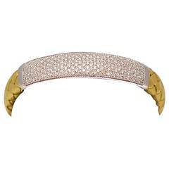 Italian Gold and Diamond Woven Bracelet