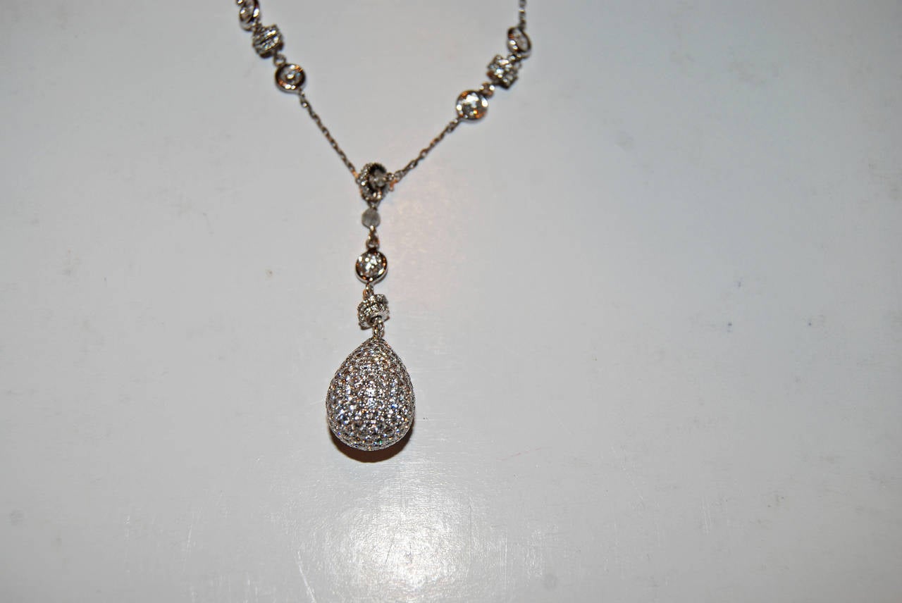 Diamond Tear Drop Necklace 1