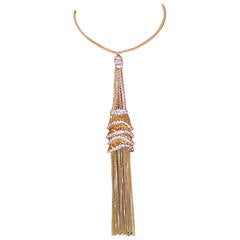 Boucheron Diamond Gold Frou Frou Drop Necklace