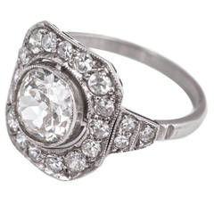 Art Deco 1.80 Carat Diamond Platinum Ring
