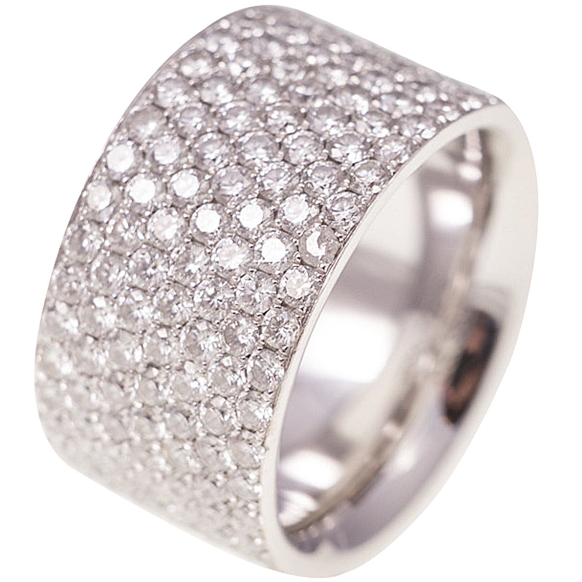 Wide Pave Diamond platinum Eternity Band at 1stdibs