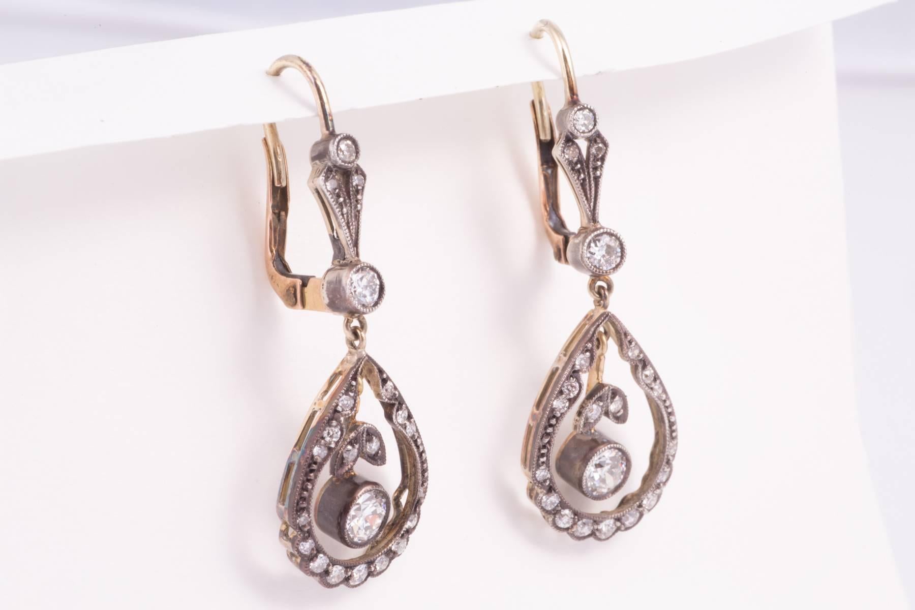 edwardian diamond earrings