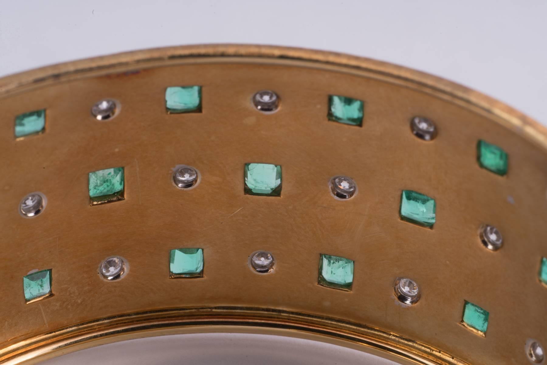 Buccellati Diamond and Emerald Cuff Bracelet 1