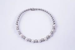 Stefan Hafner Pearl Diamond White Gold Necklace