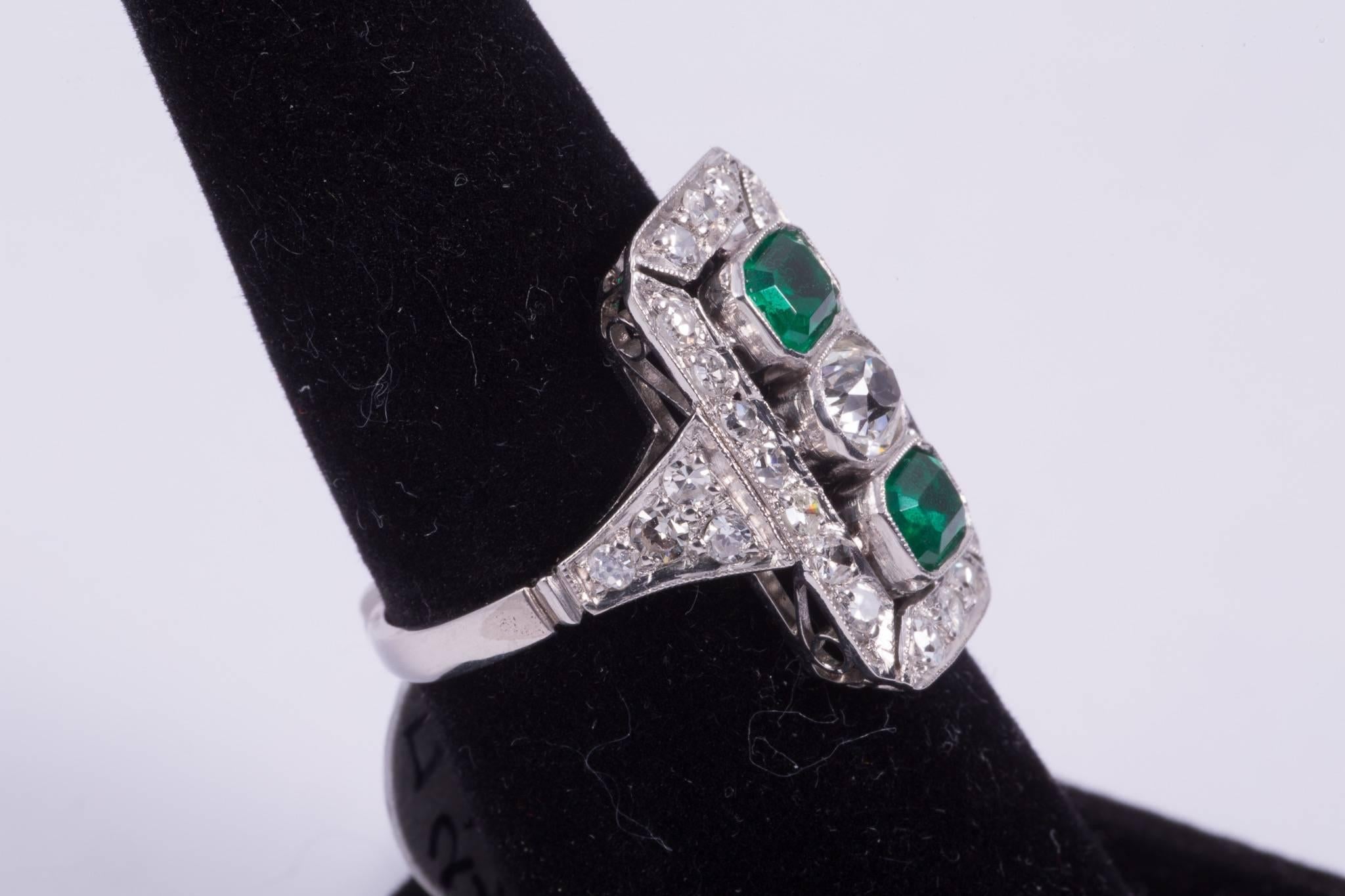 emerald and diamond cocktail ring