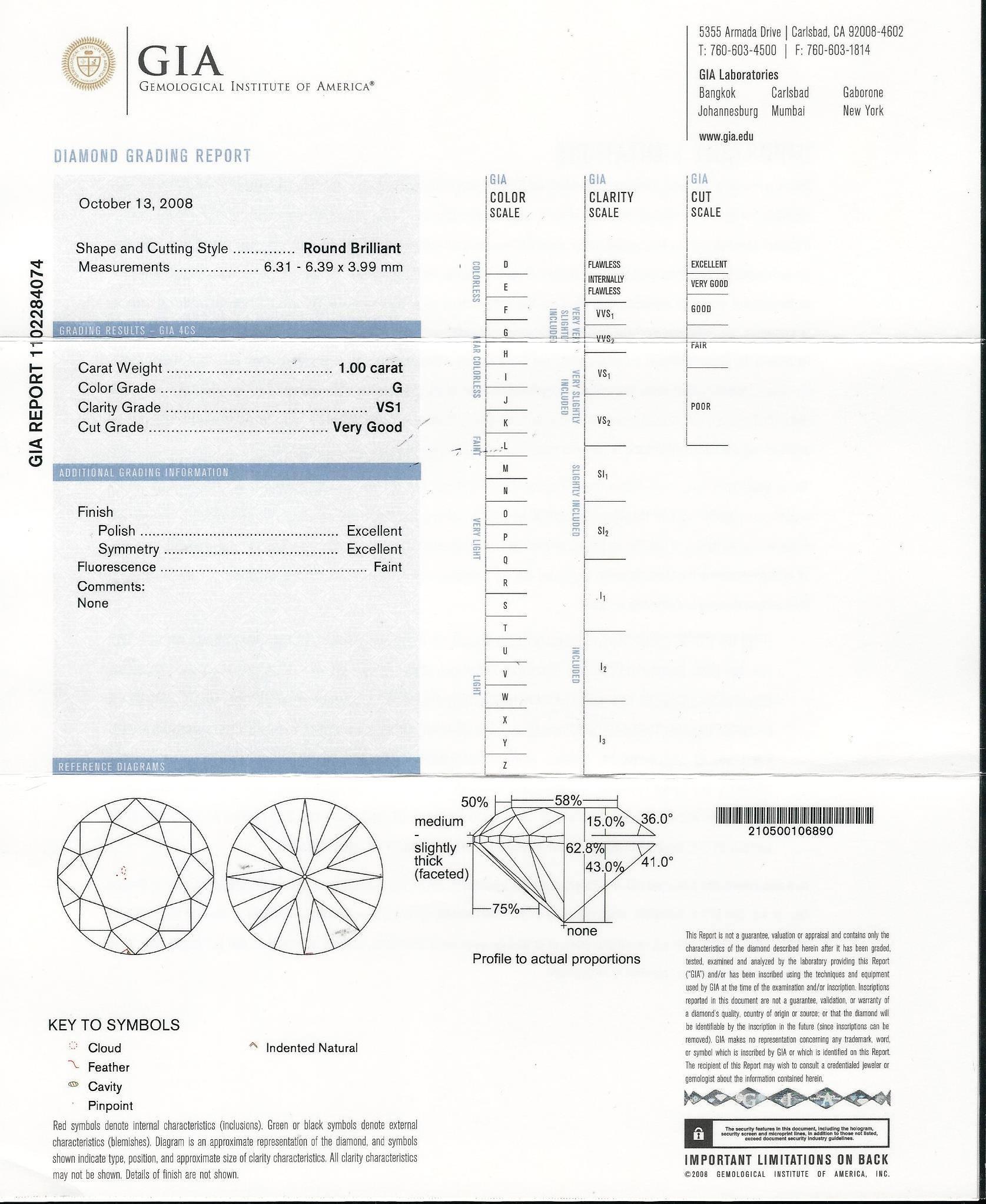 Danuta 1 Carat GIA Certified Diamond Platinum Engagement Ring    4