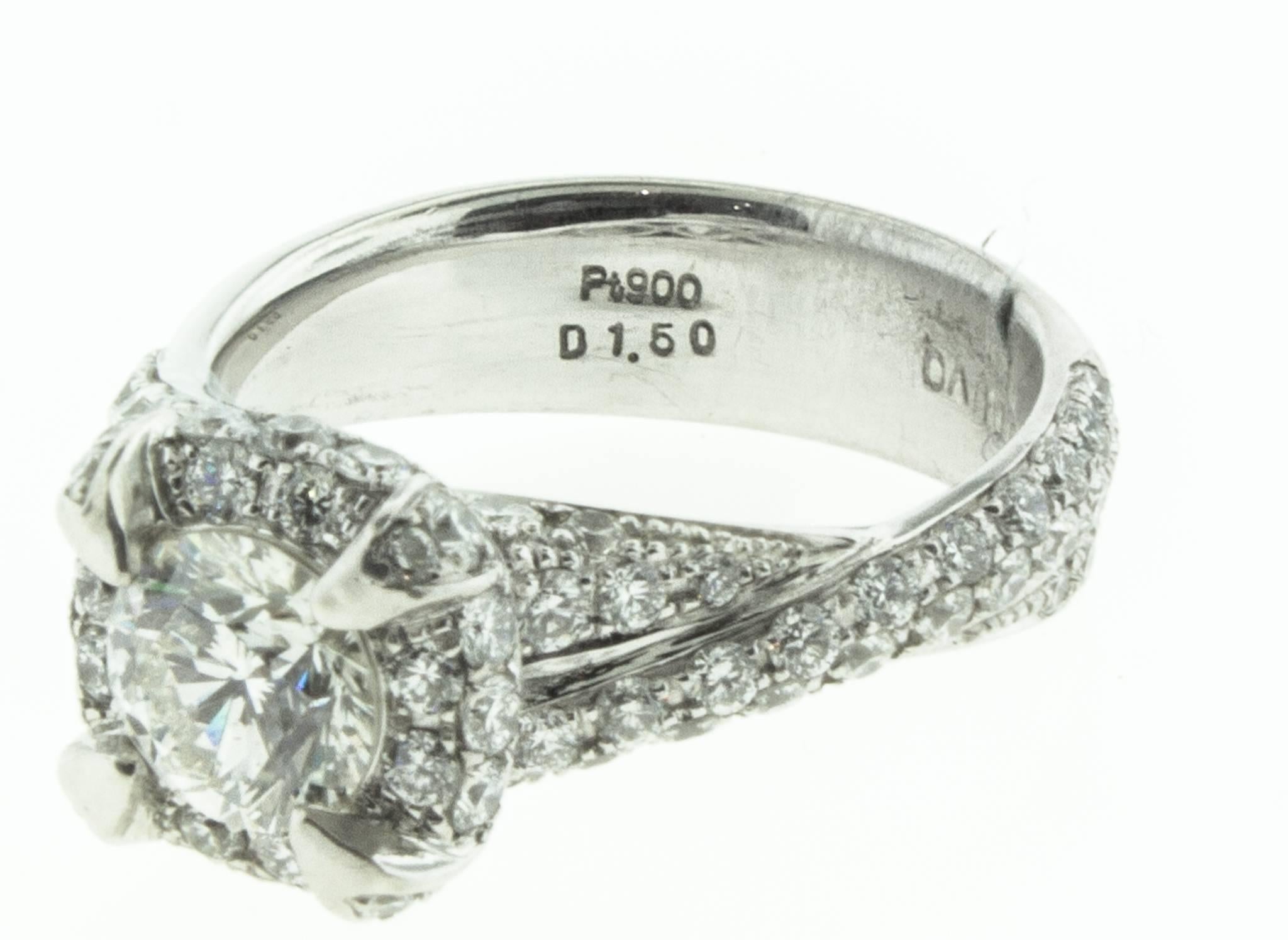 Women's Danuta 1 Carat GIA Certified Diamond Platinum Engagement Ring   