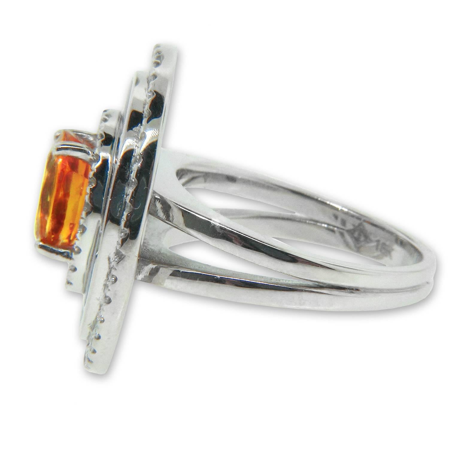 Modern New White Gold Yellow Sapphire Australian Opal Diamond Cocktail Ring For Sale