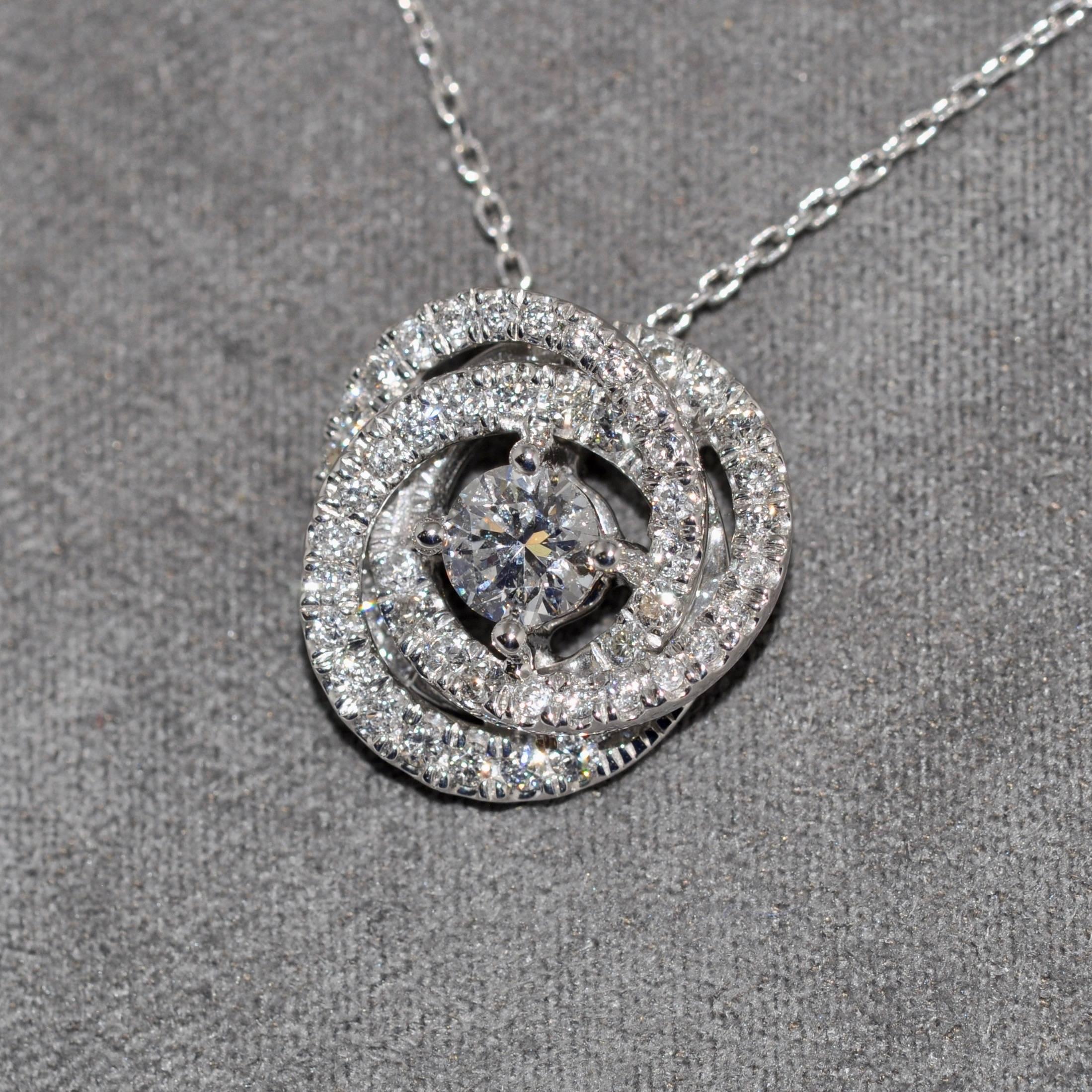 Brilliant Cut Diamonds G SI and White Gold 18 Carat Pendant Necklace