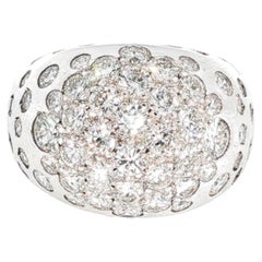 18K White Gold Dome Ring with 54 Brilliant-Cut Diamonds, France